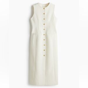 H&M Long Button-Front Boucley Dress